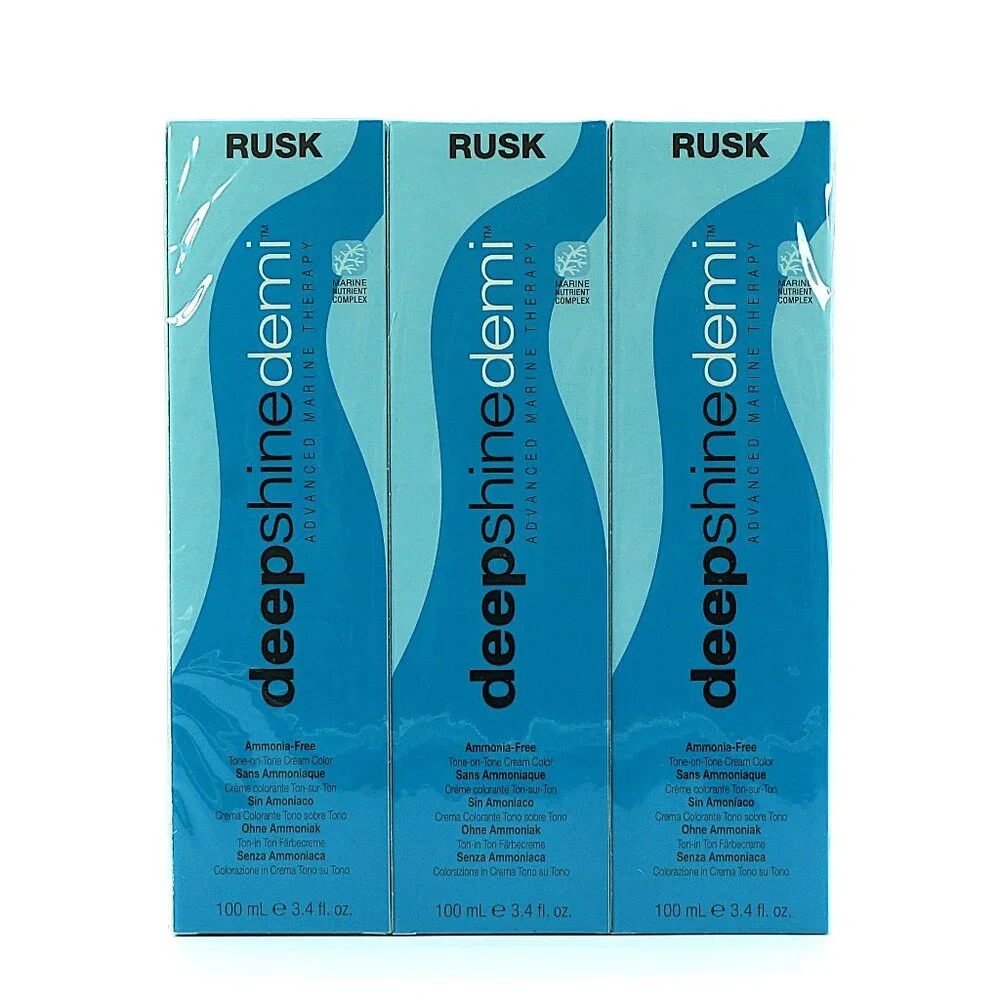 Rusk Deepshine Demi Hair Color 7-44CC Intense Copper Blonde 3.4oz Lot 3‎ NEW